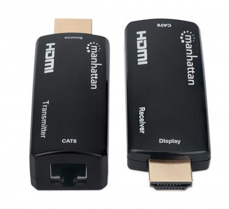 Manhattan Kit extensor HDMI compacto 1080p@60 Hz por Ethernet, extiende la señal hasta 60 m mediante