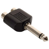 Steren 251-100 cambiadores de género de cables 6.3 mm 2x RCA Negro, Plata