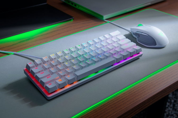 Razer Huntsman Mini teclado Juego USB QWERTY Internacional de EE.UU. Blanco, Alámbrico, Interruptor de llave óptico