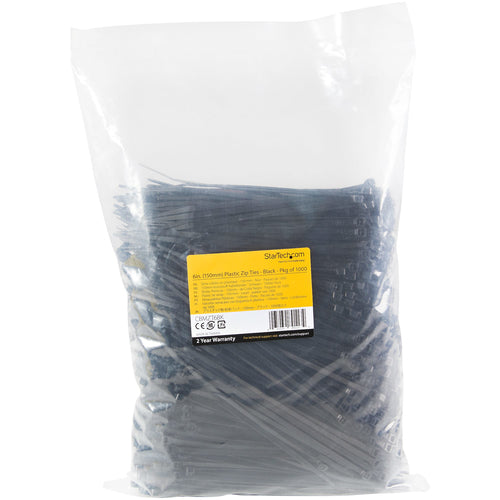 StarTech.com Paquete de 1000 Bridas de Cable Autoblocantes de Nailon de 15cm - Sujetacables - Ancho 3,6mm - Diámetro de 