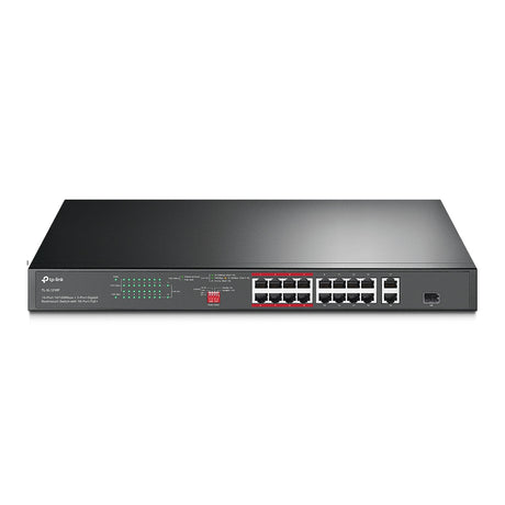 TP-Link TL-SL1218P switch No administrado Gigabit Ethernet (10/100/1000) Energía sobre Ethernet (PoE) 1U Negro