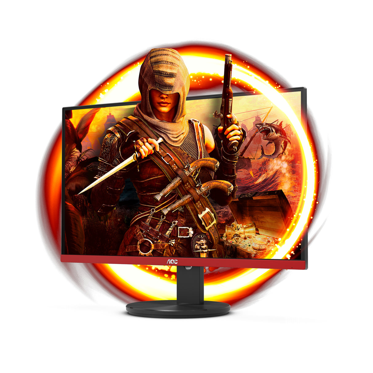 AOC G2490VX monitor de computadora 60.5 cm (23.8") 1920 x 1080 Pixeles Full HD LED Negro, Rojo