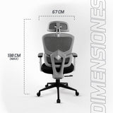Vorago CGM-400-BK silla para oficina o computadora asiento acolchado respaldo de malla, Negro, Negro, Tela