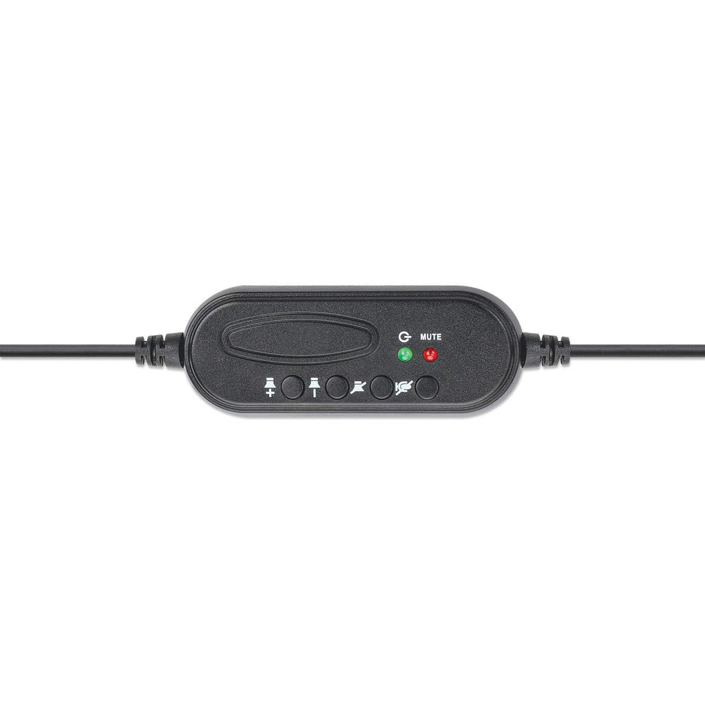 Manhattan Audífono USB monoaural con micrófono Auriculares Auriculares Diadema Oficina/Centro de llamadas Monoaural