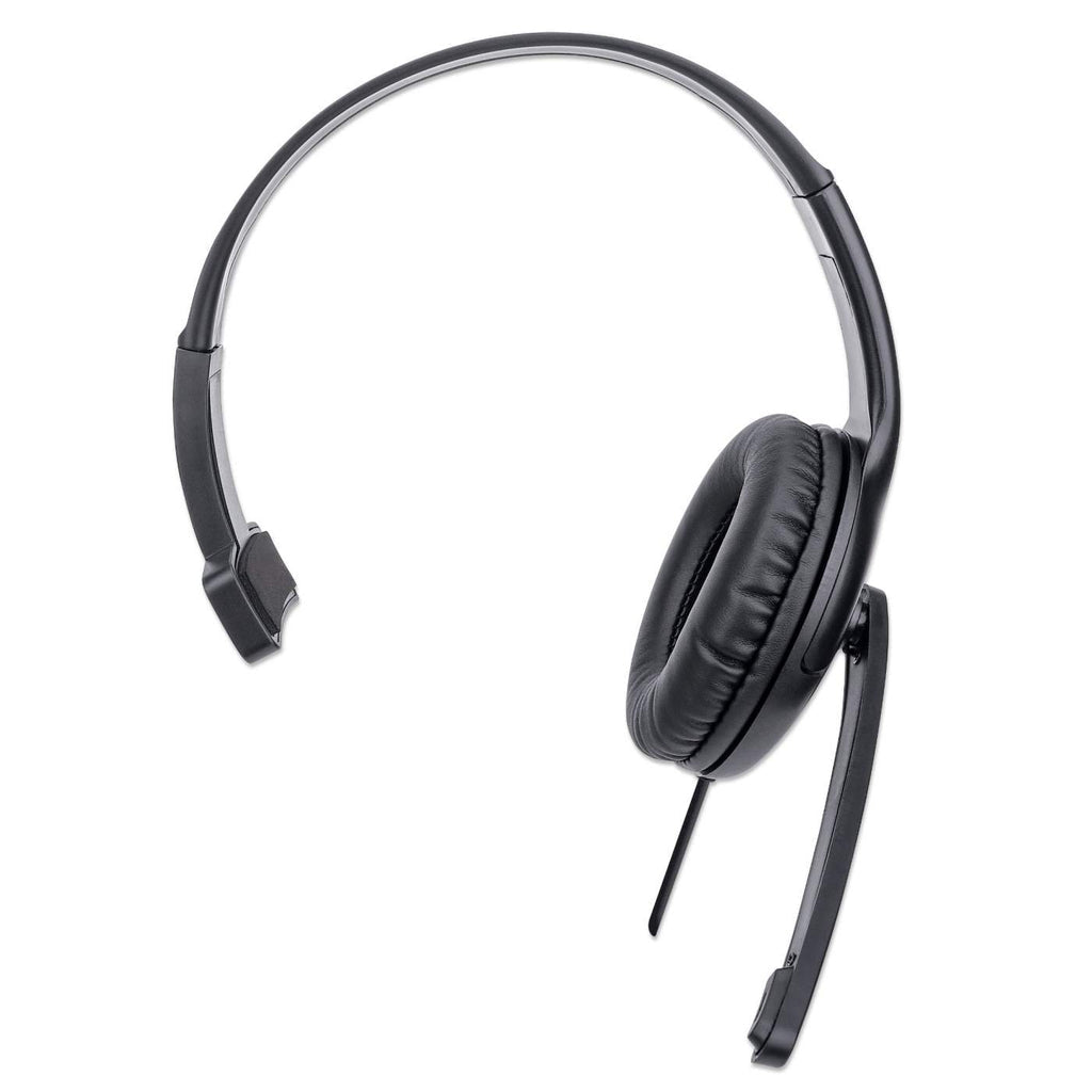 Manhattan Audífono USB monoaural con micrófono Auriculares Auriculares Diadema Oficina/Centro de llamadas Monoaural