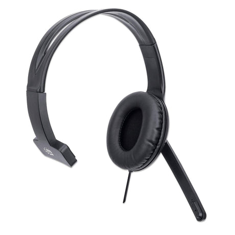 Manhattan Audífono USB monoaural con micrófono Auriculares Auriculares Diadema Oficina/Centro de llamadas Monoaural