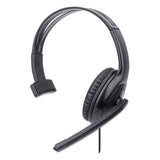 Manhattan Audífono USB monoaural con micrófono Auriculares Auriculares Diadema Oficina/Centro de llamadas Monoaural