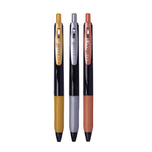 Boigrafo Zebra decoshine retractil Punto fino 0.5 tinta gel colores surtidos metalicos caja c/3
