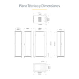 StarTech.com Rack Armario de Equipos de 4 Columnas 42U - Profundidad de 36in - Rack Armario de 19 Pulgadas con Ruedas -