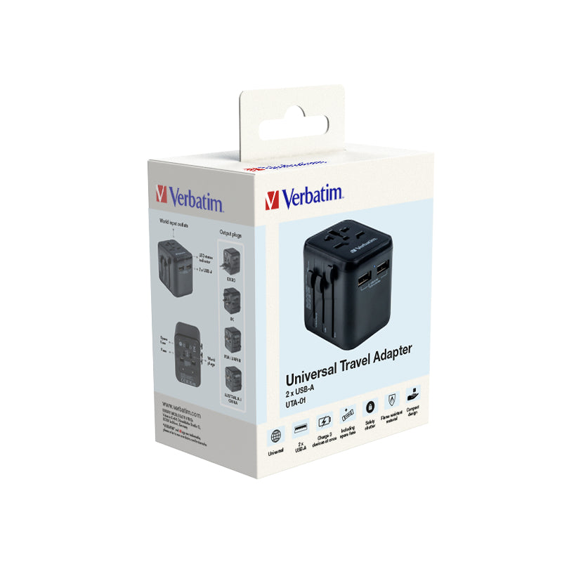 Verbatim 49543 adaptador de enchufe eléctrico Universal Negro