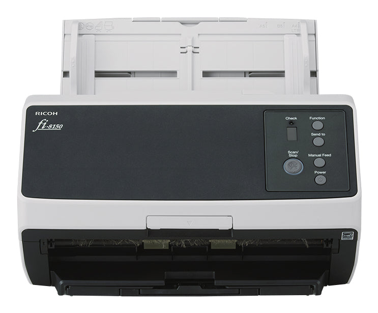 Ricoh FI-8150 ADF + Escáner de alimentación manual 600 x 600 DPI A4 Negro, Gris, 216 x 355.6 mm, 50 ppm, Escala de grises