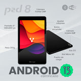 TABLET VORAGO PAD-7-KIDS 8"ANDROID 13 QUADCORE 4GB 64GB DUALCAM WIFI BT GMS NEGRA