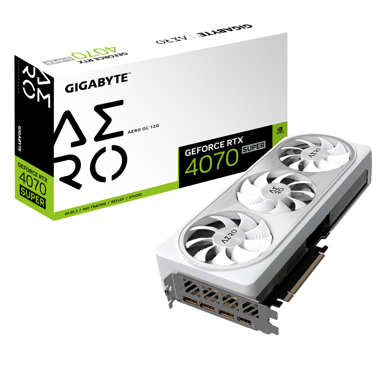GIGABYTE GeForce RTX 4070 SUPER AERO OC 12G tarjetas gráficas Si NVIDIA GeForce RTX 4070 SUPER 7680 x 4320 Pixeles