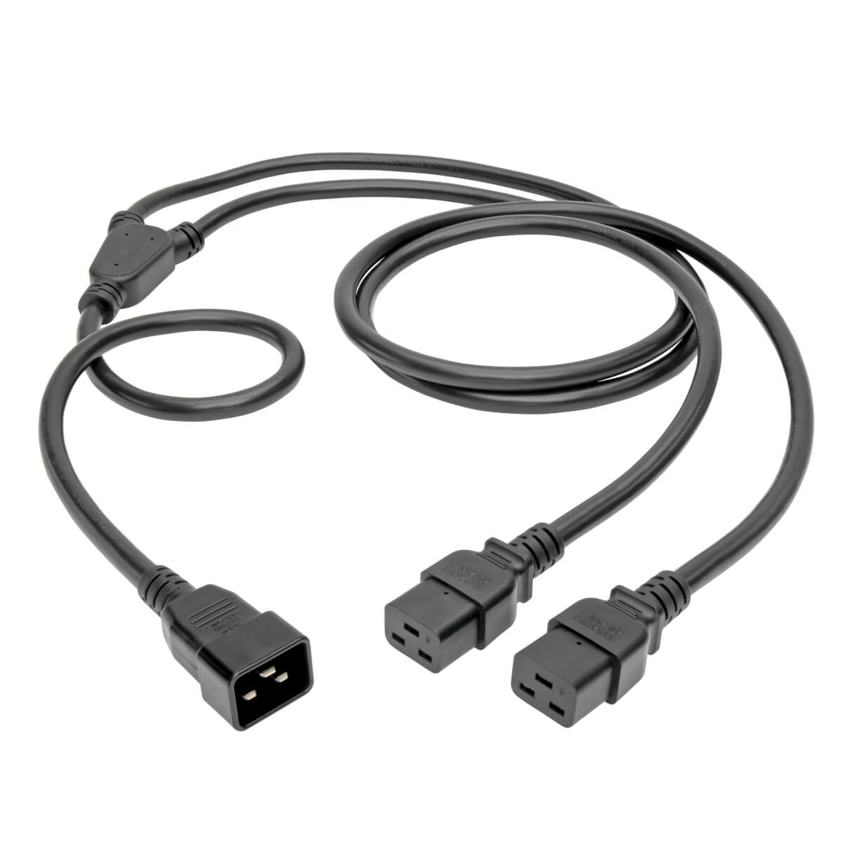 Tripp Lite P036-006-2C19 Cable de Extensión / divisor de alimentación, 2 X Divisor en Y C19 a C20 - Servicio Pesado, 20A