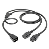 Tripp Lite P036-006-2C19 Cable de Extensión / divisor de alimentación, 2 X Divisor en Y C19 a C20 - Servicio Pesado, 20A