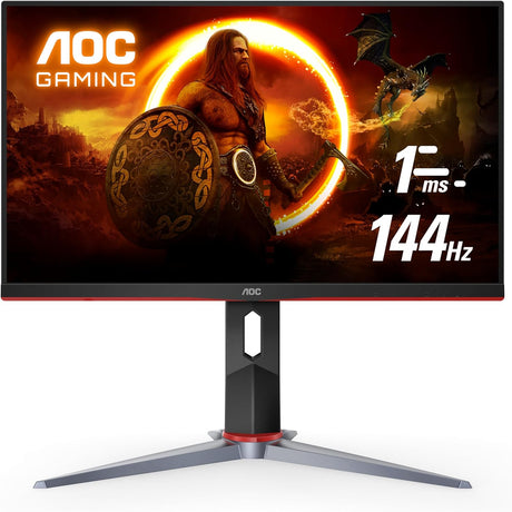 Monitor Gamer de 24'' AOC LCD, Full HD, FreeSync, Aspecto 16:9, Resolucion 1920 X 1080, 144Hz, HDMI, Negro-Rojo - 24G2 FullOffice.com 