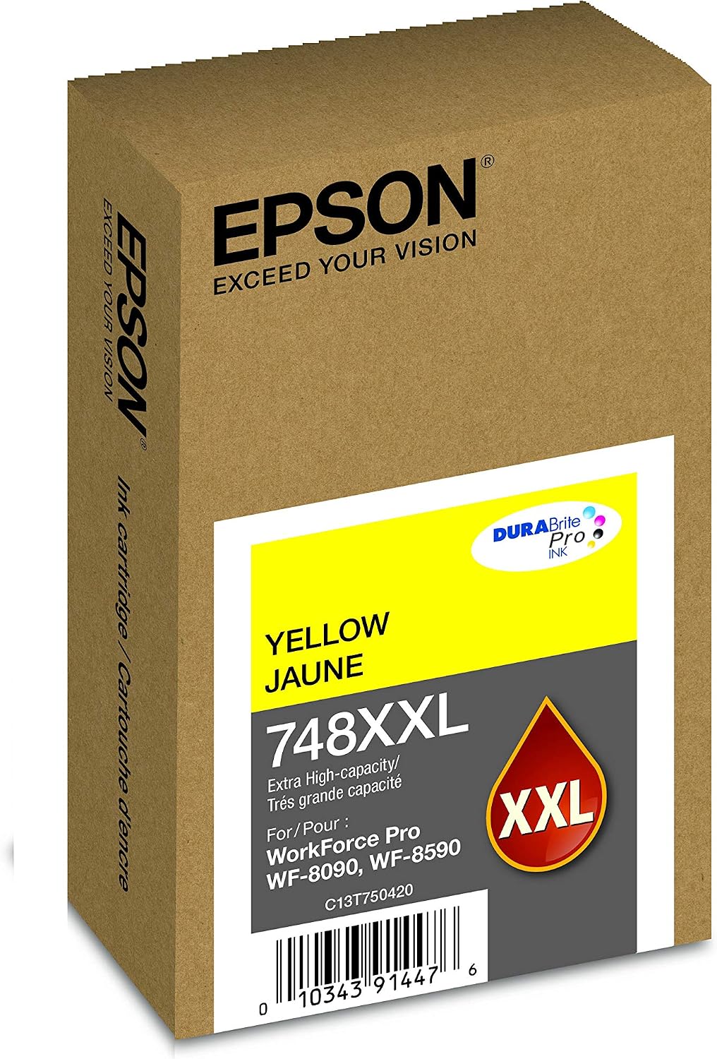 Cartucho Epson 748XXL Amarillo, 7000 Páginas