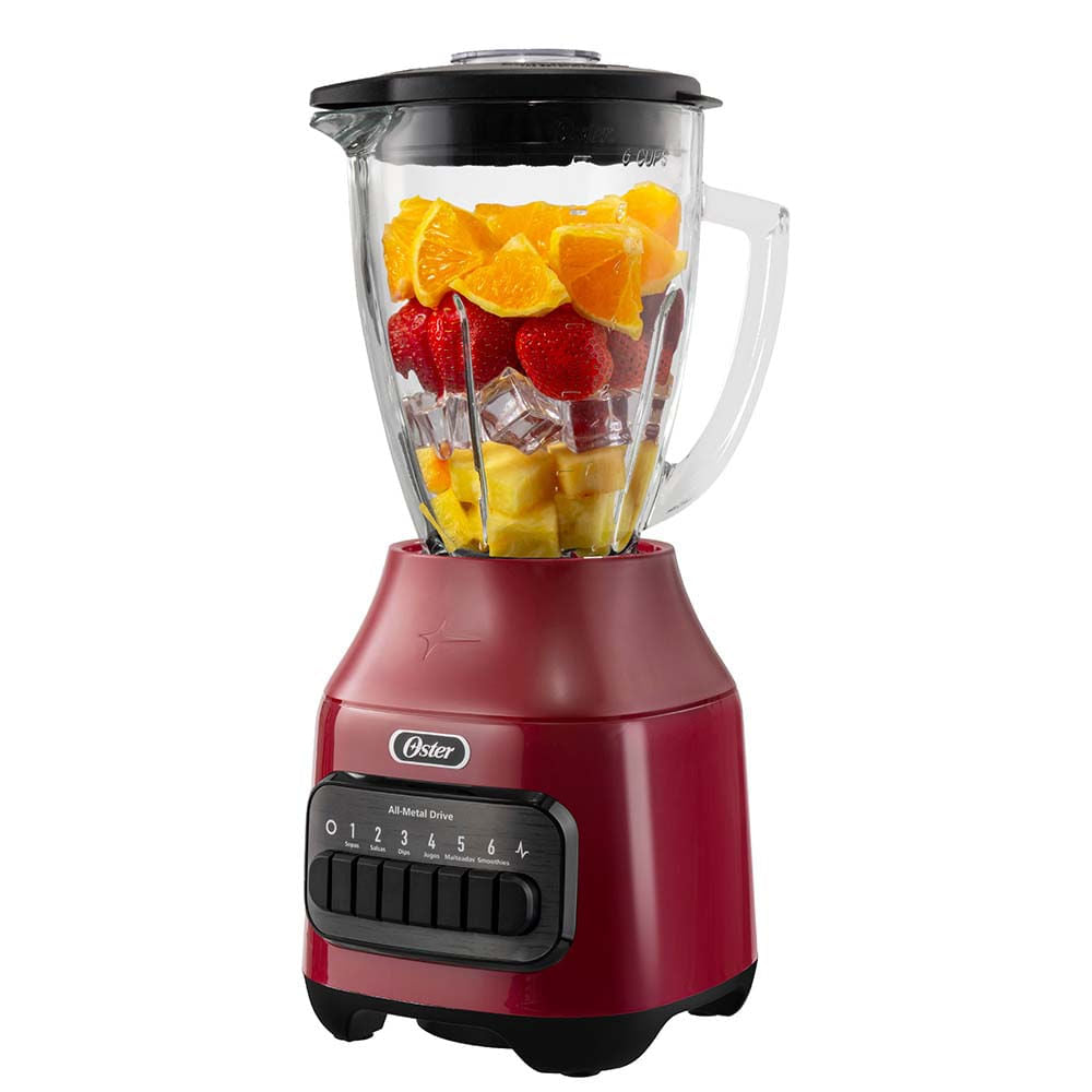 Oster BLSTPEGRPB licuadora 1.5 L Batidora de mesa 800 W Rojo, Función de pulso
