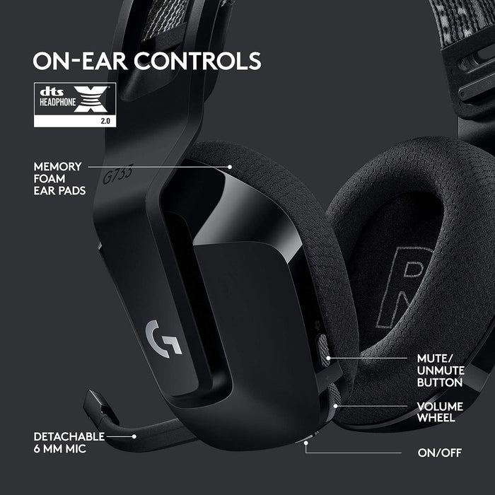 Audífonos Gamer Logitech G733, Lightspeed Gaming, Inalámbricos, RGB, Negro - 981-000863