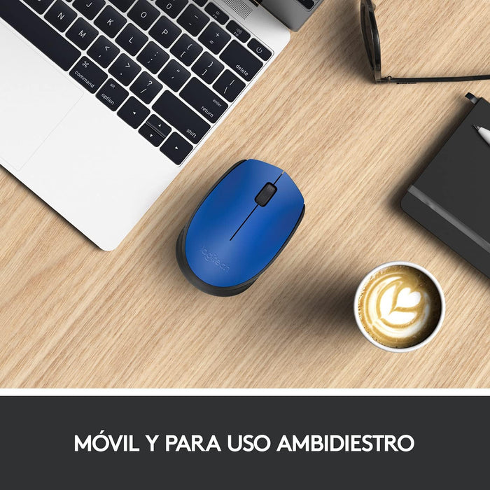 Mouse Inalámbrico Logitech M170 Plug and Play, USB, Azul - 910-004800
