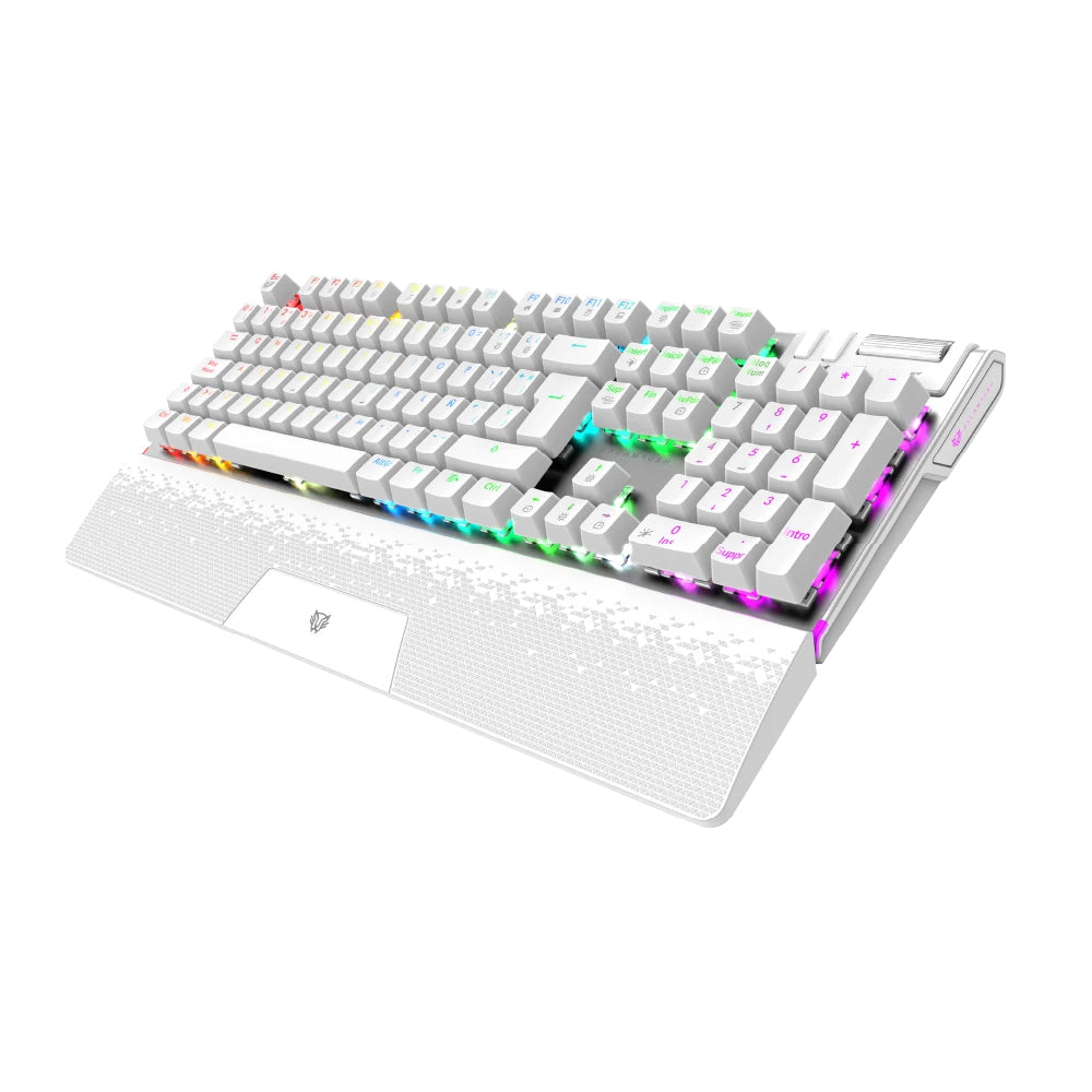 Balam Rush BR-936798 teclado Juego USB Blanco, Tamaño completo (100%), Alámbrico, Interruptor mecánico