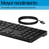 HP Teclado de escritorio 320K con cable, Tamaño completo (100%), Alámbrico, USB