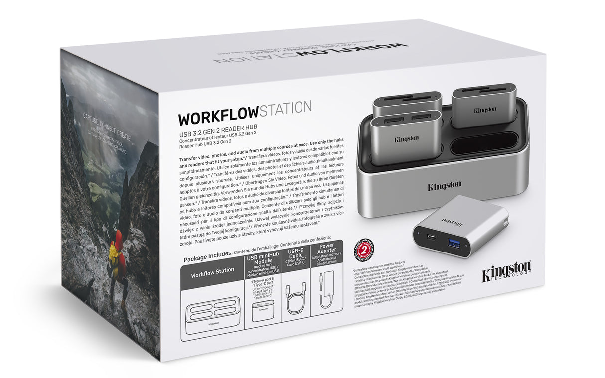 Kingston Technology Workflow Station USB 3.2 Gen 2 (3.1 Gen 2) Type-C Negro, Plata, China, Windows 10, Windows 10 Educat