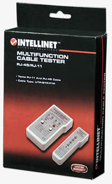 Intellinet Probador de Cables Multifuncional Cable Comprobador de cables UTP/STP RJ-11, RJ-45 Gris, Blanco Poder, Si