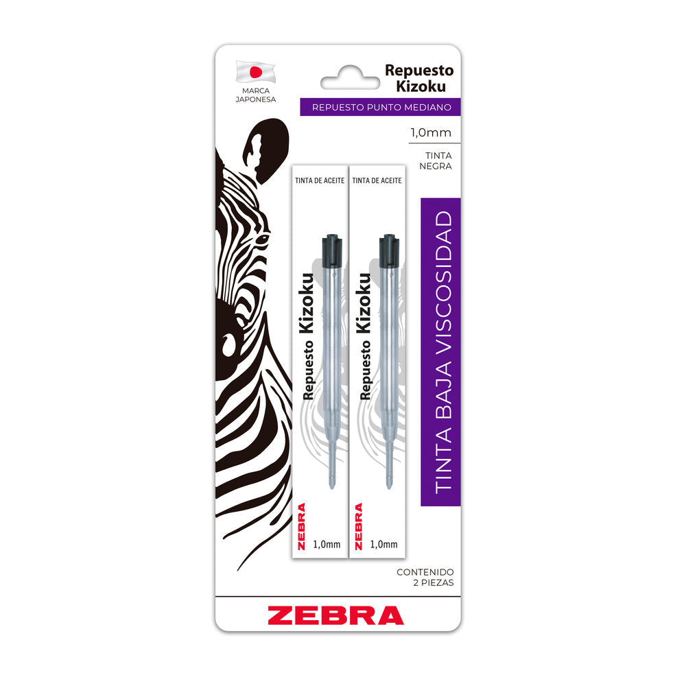 Zebra 0907-20 recambios de bolígrafo Medio Negro 2 pieza(s)