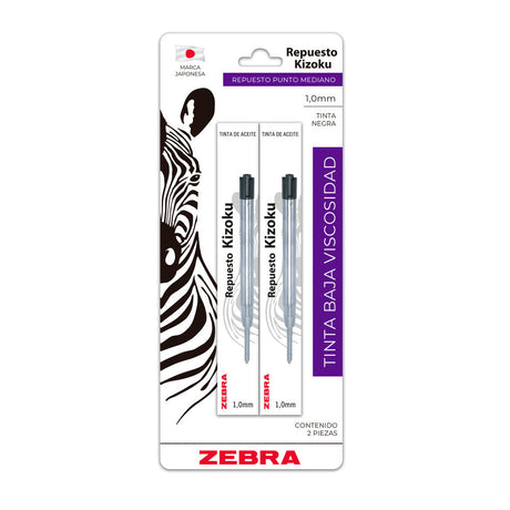 Zebra 0907-20 recambios de bolígrafo Medio Negro 2 pieza(s)