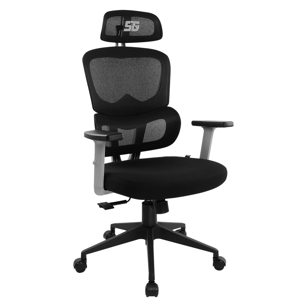 Vorago CGM-400-BK silla para oficina o computadora asiento acolchado respaldo de malla, Negro, Negro, Tela