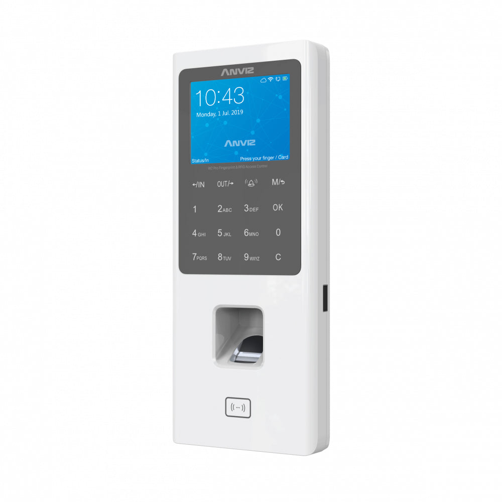 Anviz W2 Pro Terminal de control de entrada, Lector de huella digital, Lector de código de acceso, Wifi