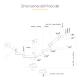 StarTech.com Soporte de Escritorio para 3 Monitores VESA 75x75/100x100 de 27 Pulgadas - Grommet o Abrazadera en C - Ajus