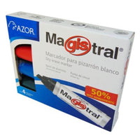 Azor 830-4 marcador 4 pieza(s) Punta de cincel Negro, Azul, Verde, Rojo