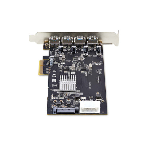 StarTech.com Tarjeta PCI Express de 4 Puertos USB-A - Tarjeta PCIe USB 3.2 de 5Gbps - 4 Controladores USB Independientes