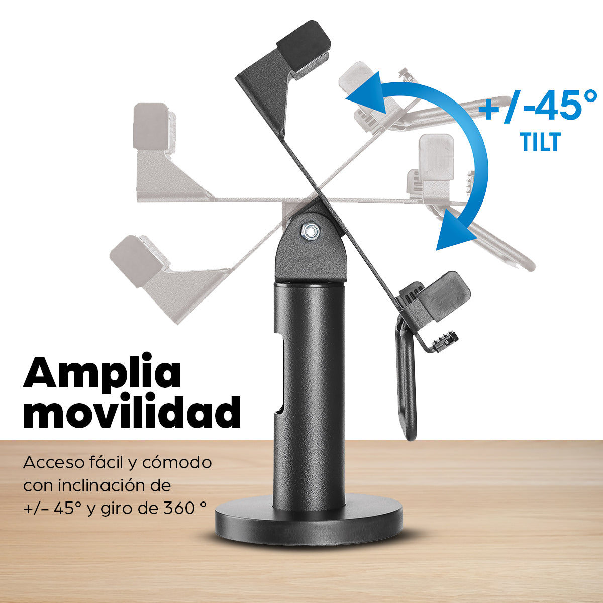 Manhattan Soporte para Terminal de Punto de Venta VeriFone® VX 520 (para terminal de tarjeta de crédito) soportes Soporte activo para teléfono móvil Terminal Interior Aluminio, Plástico, Acero