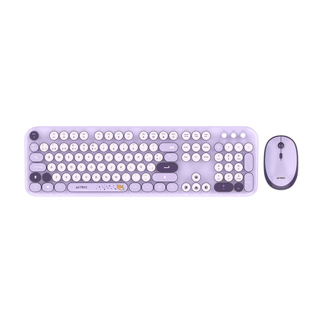 Acteck Creator Chic K-Colors MK485 teclado Ratón incluido Universal RF inalámbrico QWERTY Español Violeta, Interruptor d