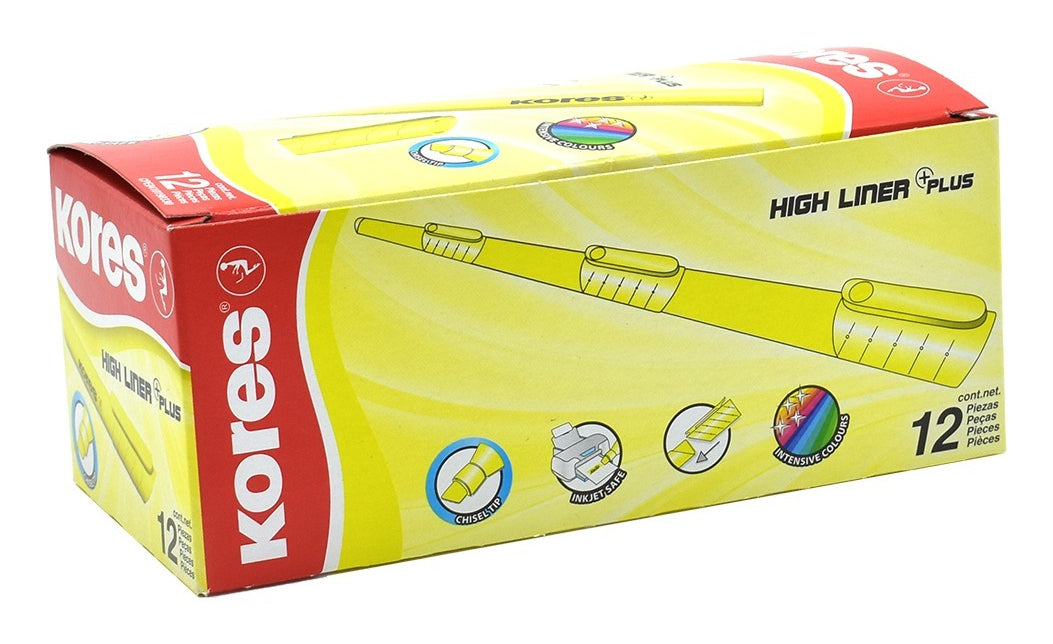 Kores 36001 marcador 12 pieza(s) Punta de cincel Amarillo