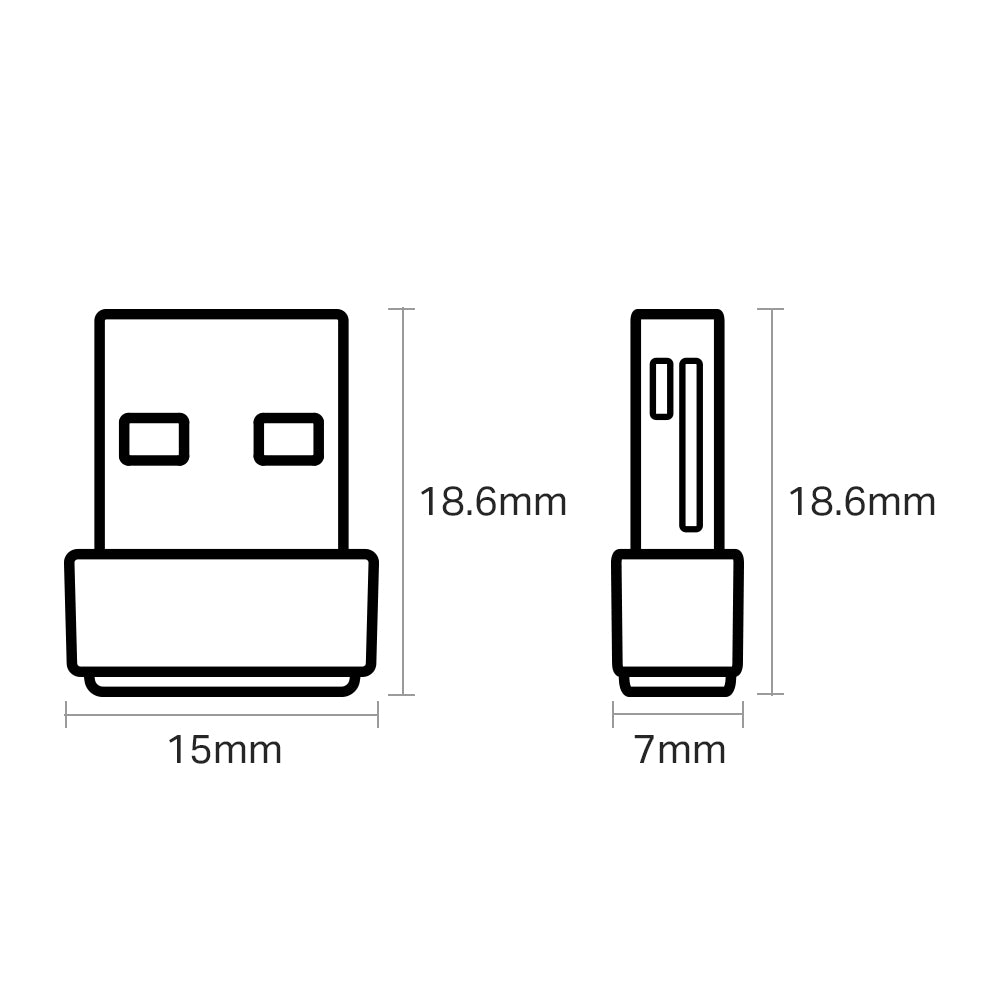 Adaptador USB TP-LINK AC600 Dual Band Archer T2U Nano, 2.4/5GHz, USB 2.0