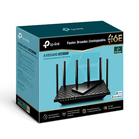 Router WiFi 6 TP-Link Archer AXE5400 Tri-Banda, Velocidad 5400Mbps, 4 Puertos Gigabit, OFDMA
