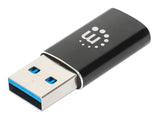 Manhattan Hub USB-C de 3 puertos ultra compacto, 3x USB-A (1x 5 Gbps USB 3.0 + 2x 480 Mbps USB 2.0),