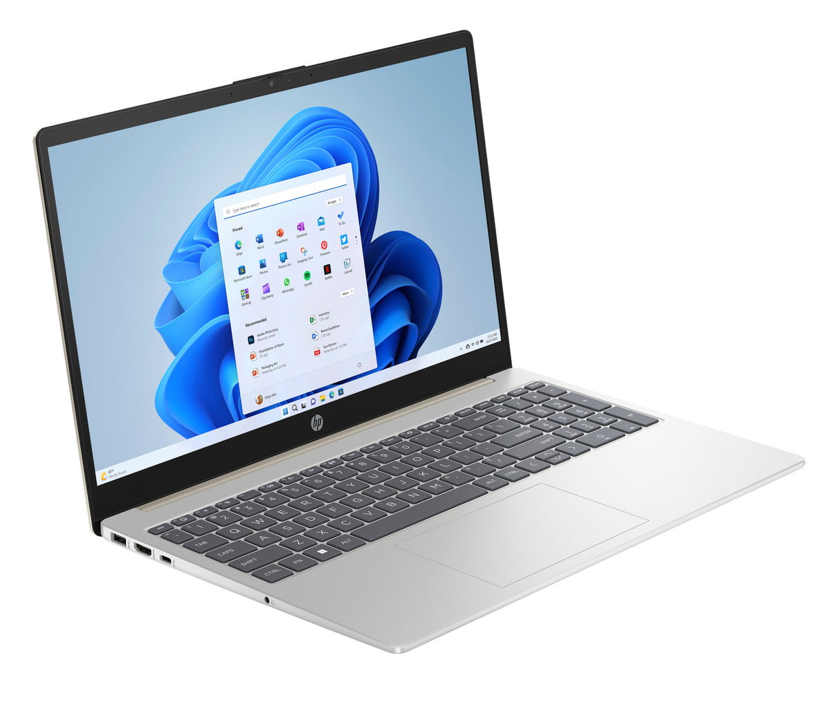 HP Laptop 15-fc0043la AMD Ryzen™ 3 7320U Computadora portátil 39.6 cm (15.6") Full HD 8 GB LPDDR5-SDRAM Wi-Fi 6 (802.11ax) Windows 11 Home Oro
