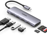 Ugreen 20956A hub de interfaz USB Tipo C 5000 Mbit/s Plata