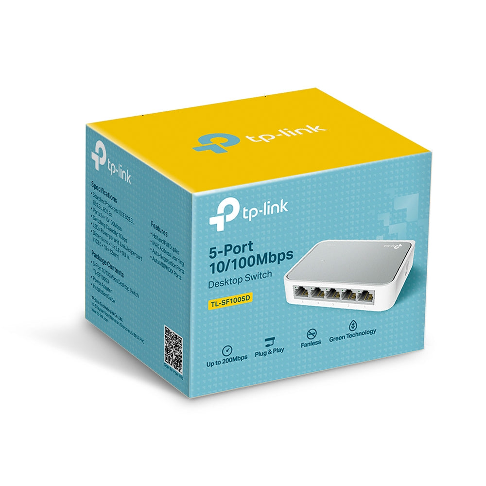 Switch de Escritorio TP-Link 5 Puertos Fast Ethernet, Ahorro de Energía, TL-SF1005D