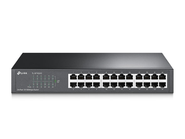 Switch TP-Link 24 Puertos Fast Ethernet Rack 19", Ahorro Energético, TL-SF1024D