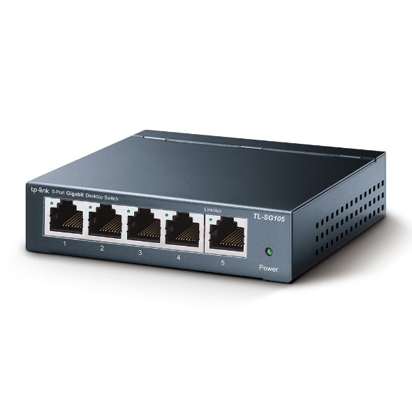 Switch de Escritorio TP-Link 5 Puertos Gigabit Plug and Play QoS IGMP TL-SG105, 1Gbps, Sin Ventilador