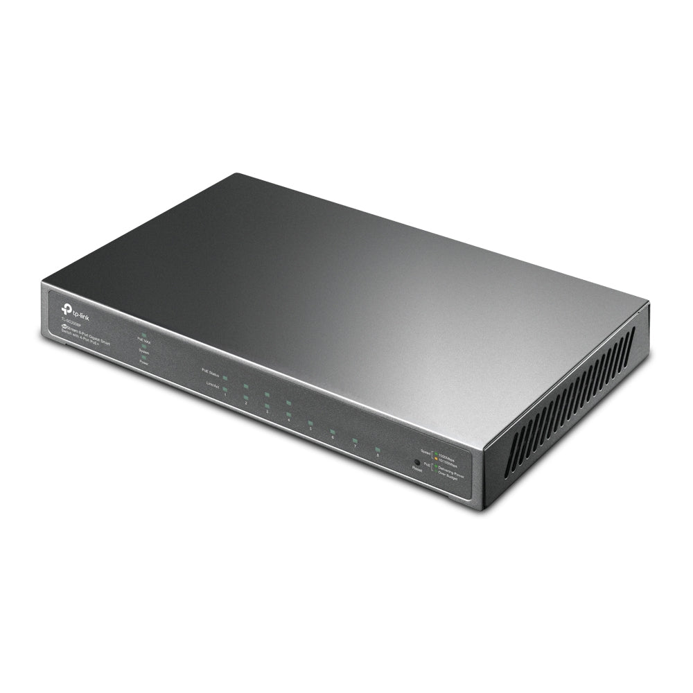 Switch Smart Gigabit TP-Link 8 Puertos con 4 Puertos PoE SG2008P TL-SG2008P, 130W PoE Total