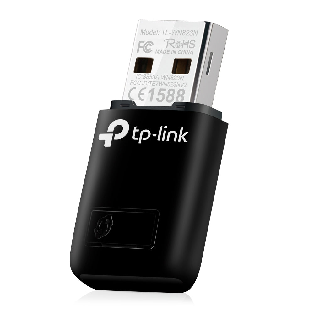 Adaptador Inalámbrico TP-Link USB2.0 Mini N300 Negro TL-WN823N 300Mbps 2.4GHz