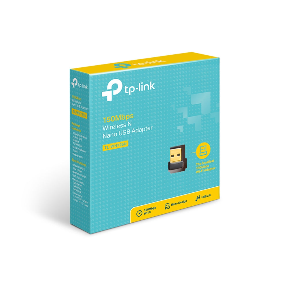 Adaptador Inalámbrico USB N150 TP-Link TL-WN725N, Nano, 2.0, 150Mbps, 2.4GHz, Portátil