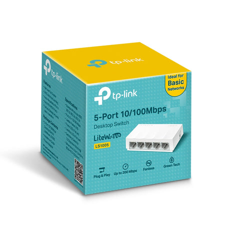 Switch TP-LINK LS1005 de Escritorio 5 Puertos 10/100 Ethernet, Compacto y Eficiente